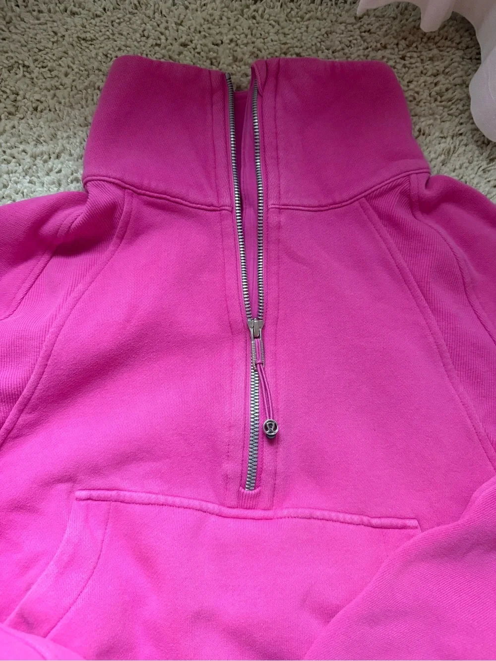 lululemon athletica Scuba Oversized Funnel Neck Half Zip in Sonic Pink Size XS/S